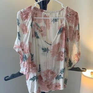 Pink green and cream blouse good condition